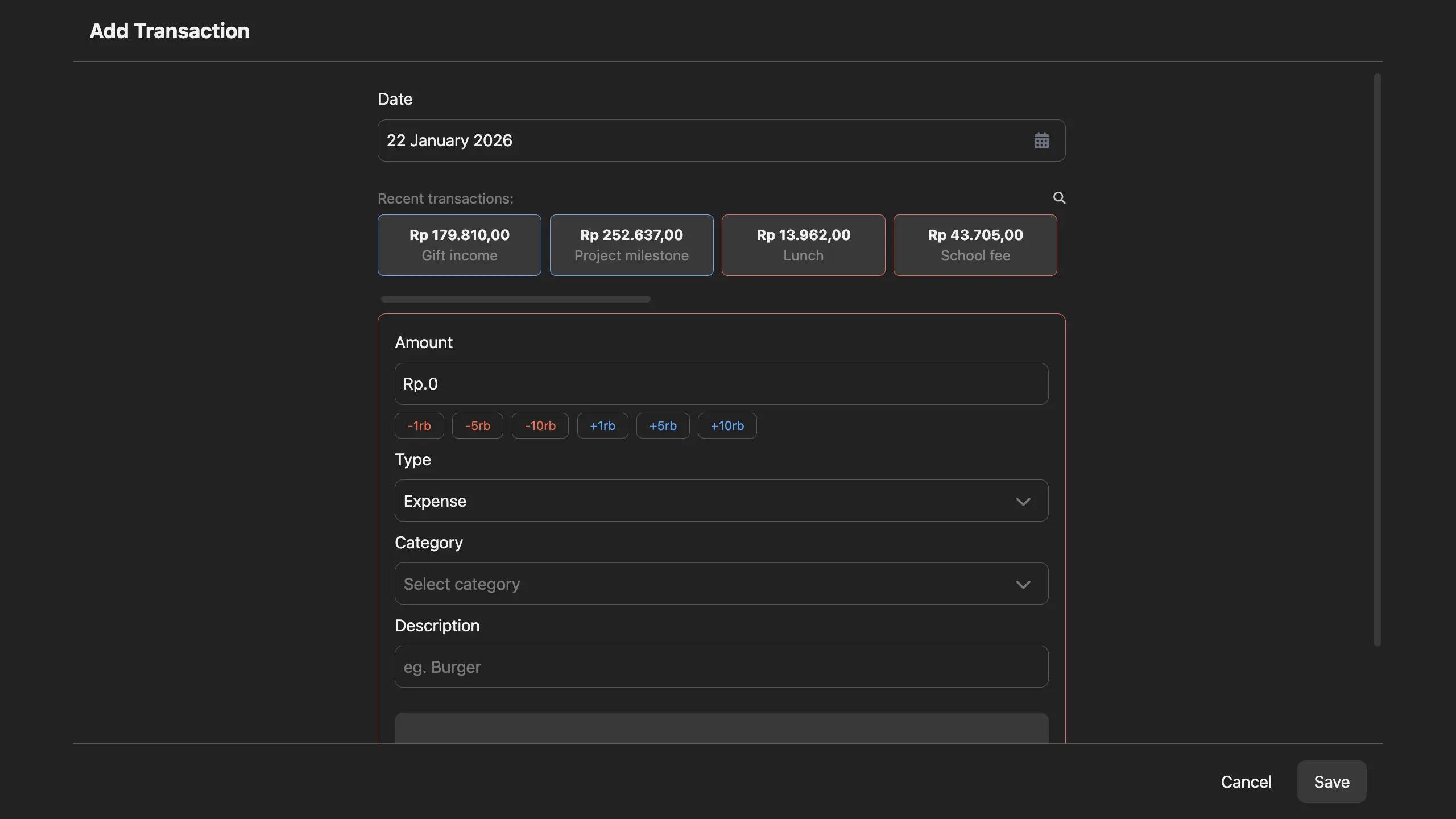 Add Transaction